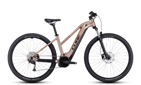 Bicicleta electrica Cube Reaction Hybrid Performance 625 metallicbrown´n´orange Trapeze